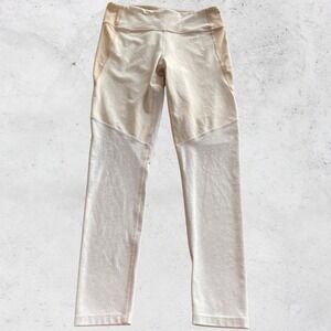 Outdoor Voices Womens Medium Leggings 7/8 Beige Color Block Athleisure